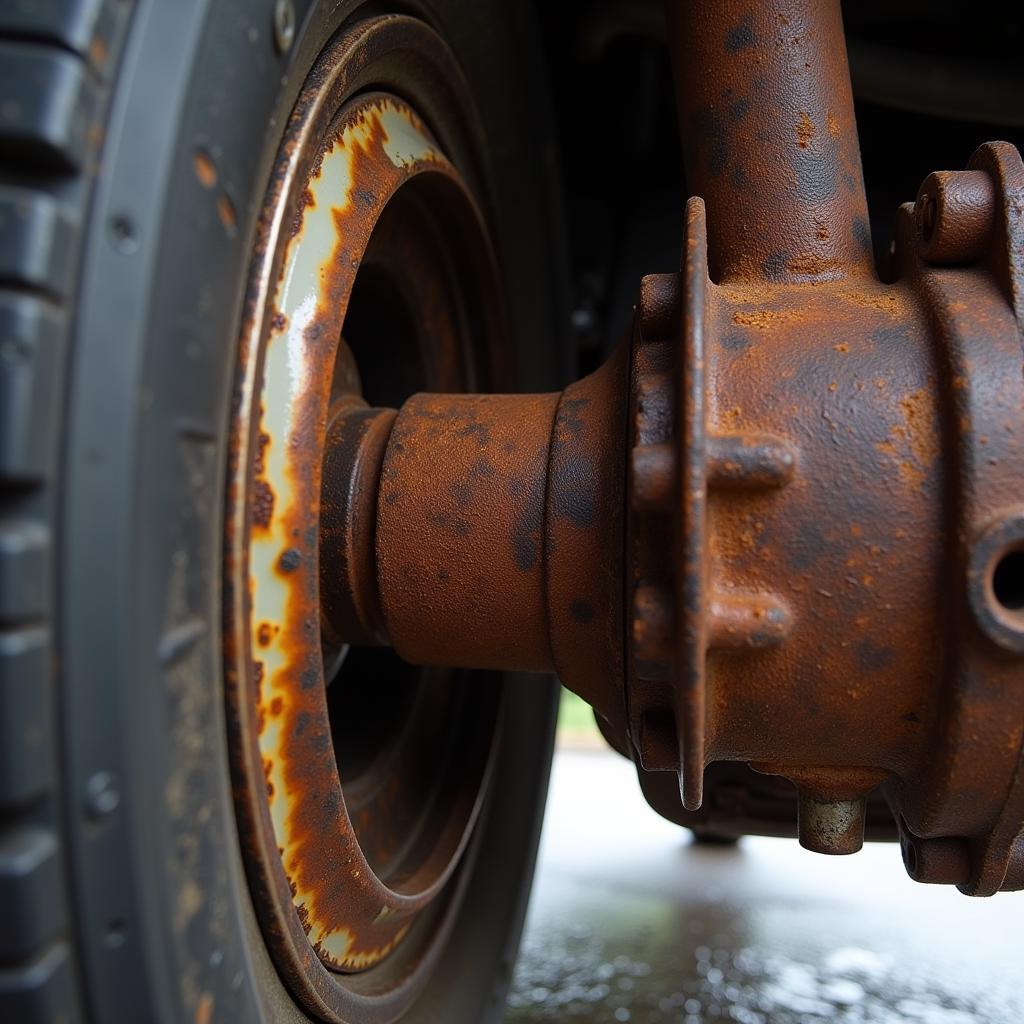 Rust and corrosion on a car