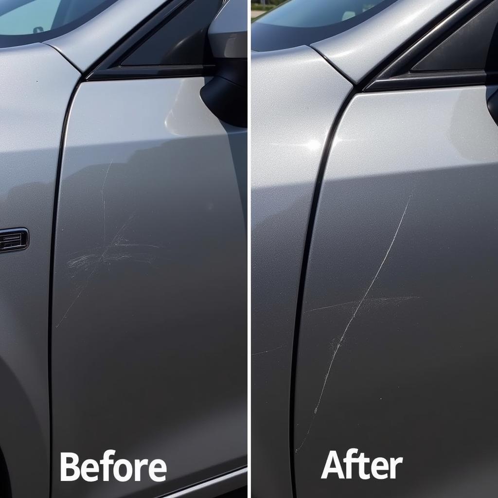 Car Scratch Before and After WD-40