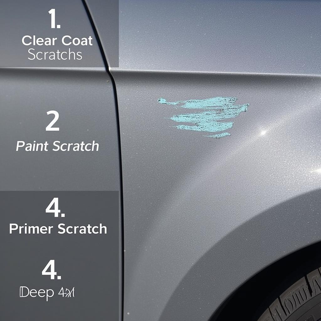 Car scratch depth levels