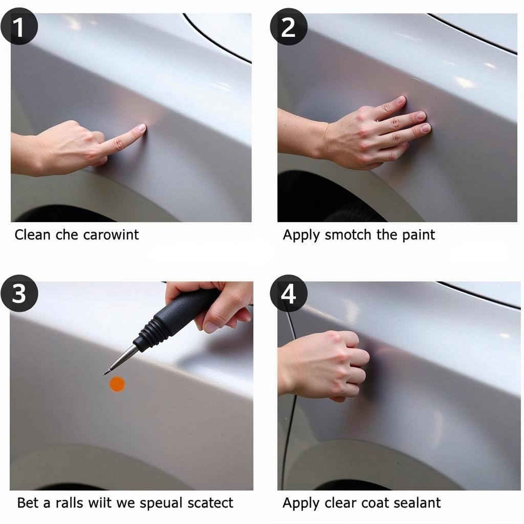 Applying Car Scratch Repair Pen