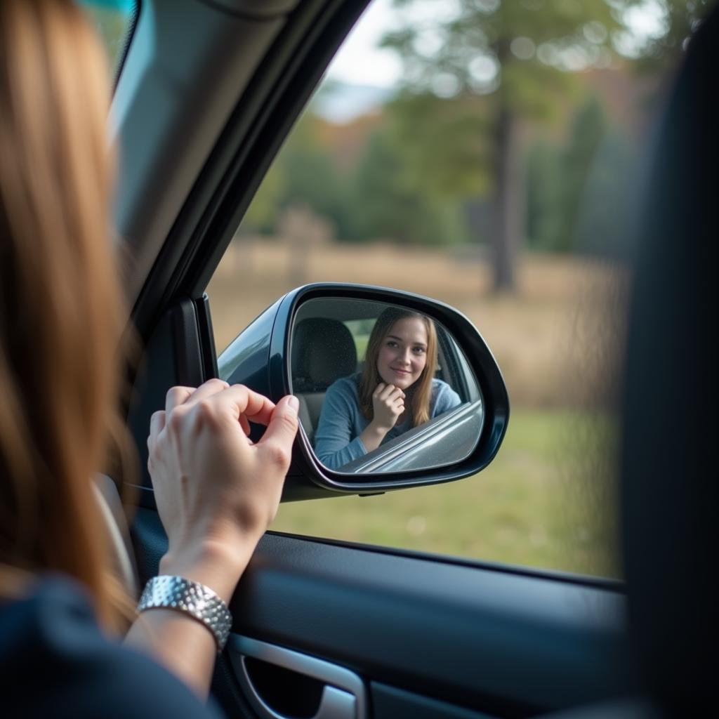 Adjusting car side mirror