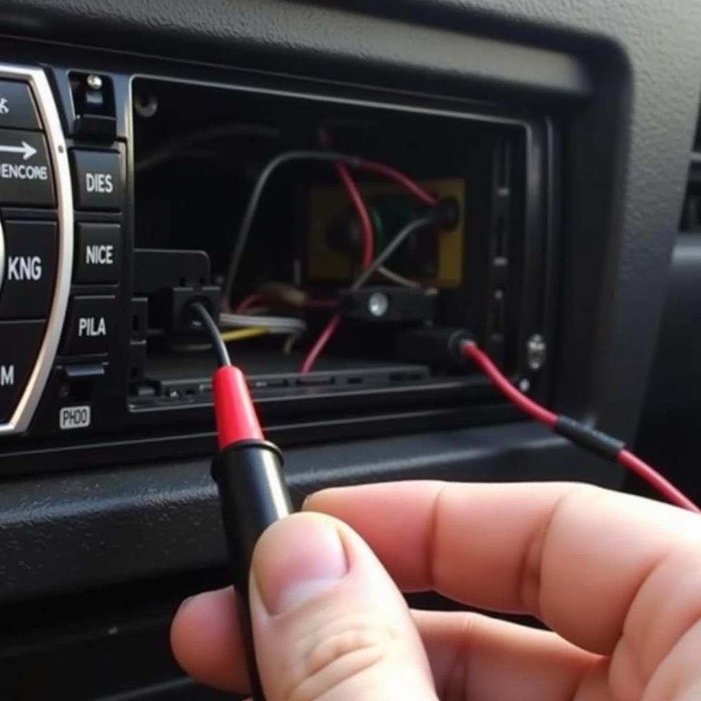 Inspecting car stereo wiring for damage