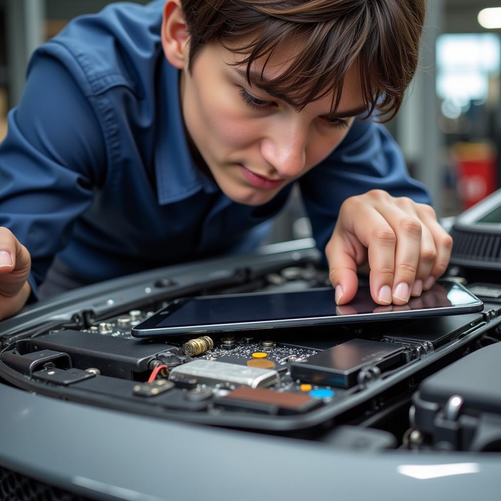 Repairing a Car Tablet