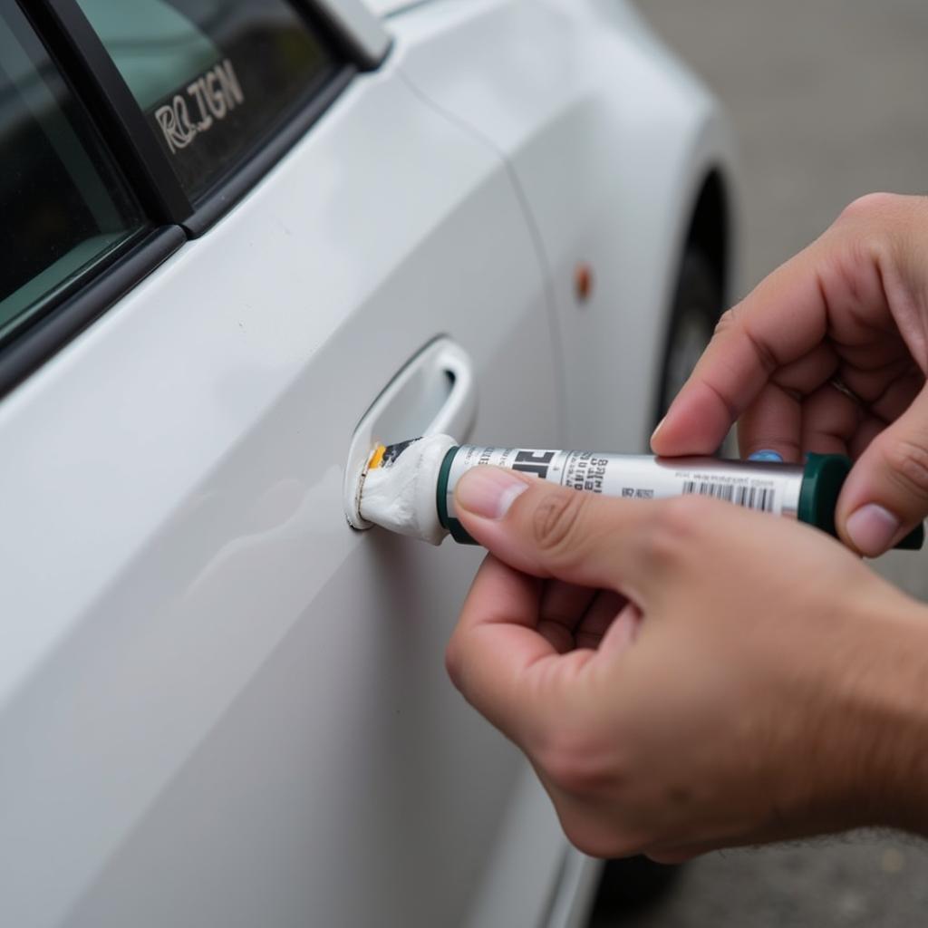 Applying Car Touch-Up Paint