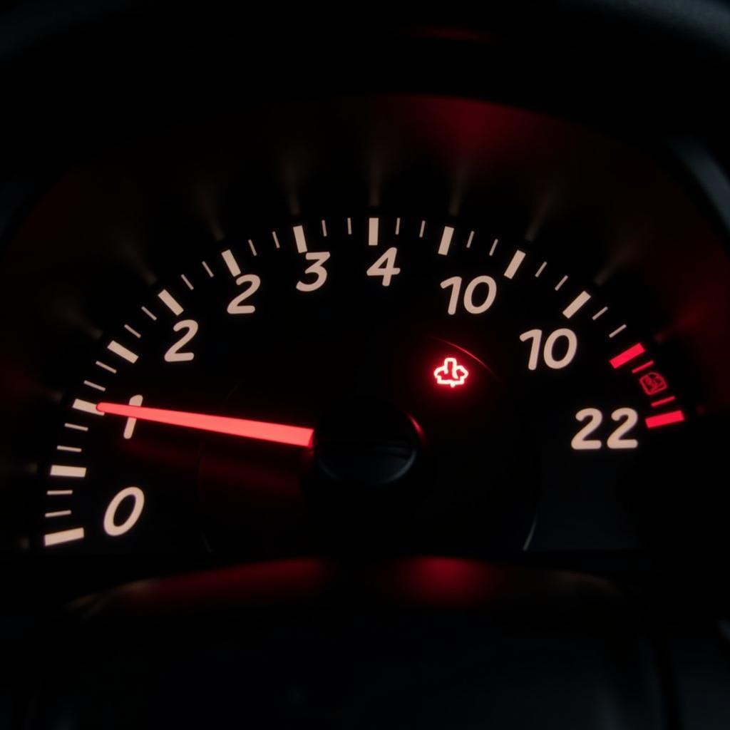 Car Dashboard Showing Warning Lights