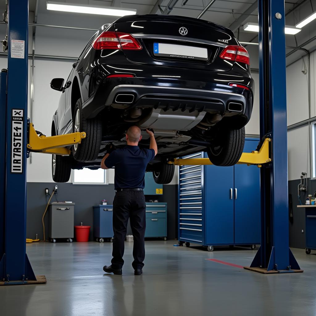 Car Undergoing Maintenance