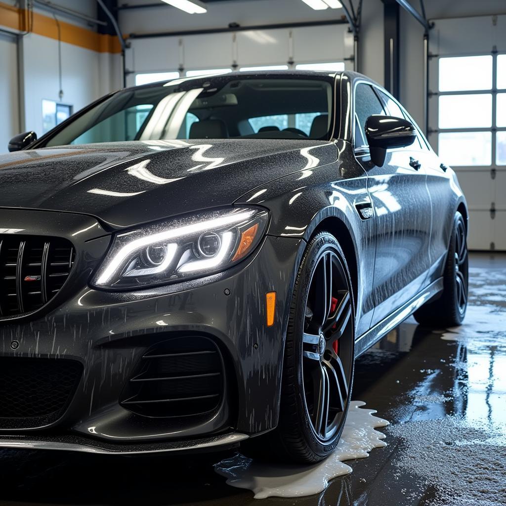 Car wash with protective wax