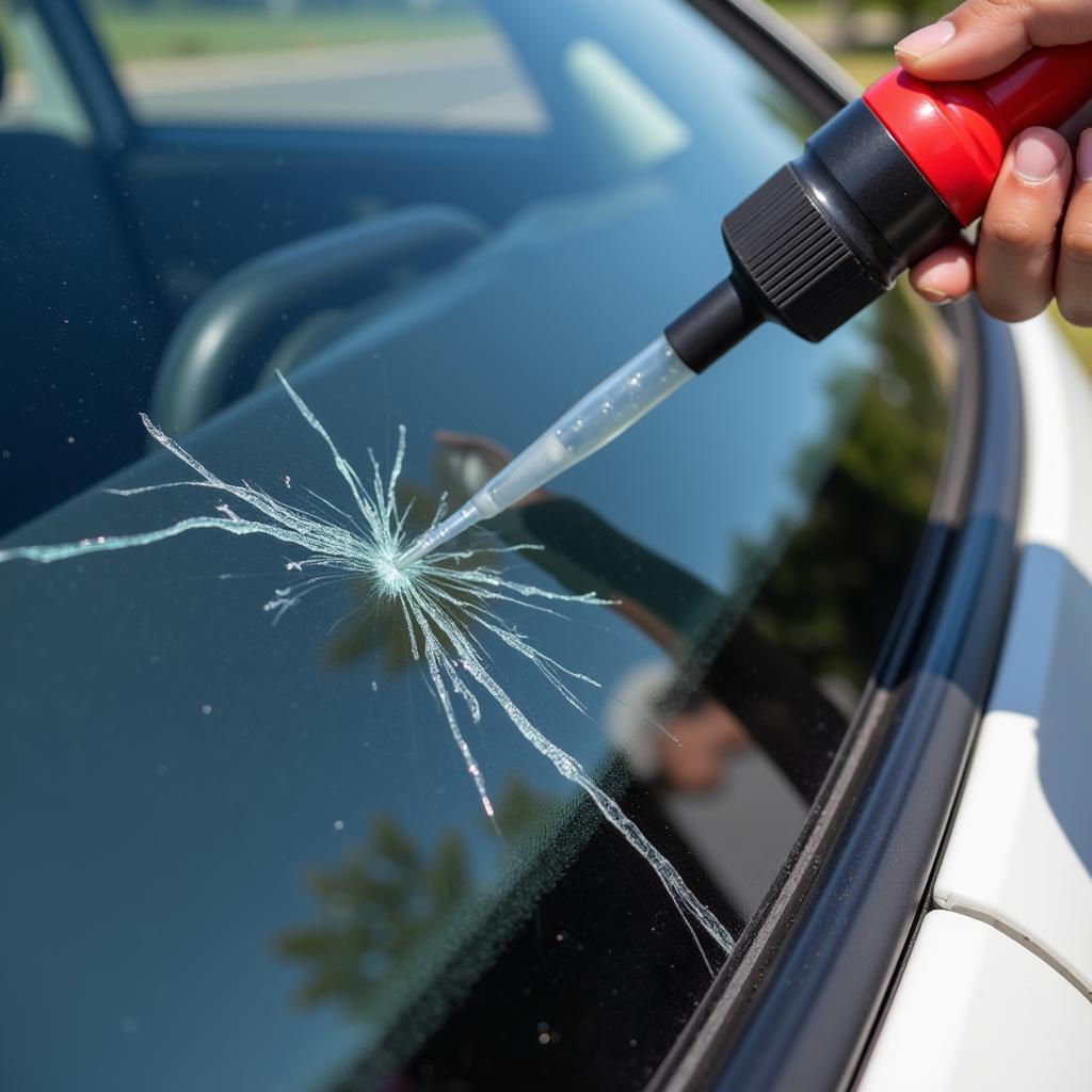 Car window crack repair