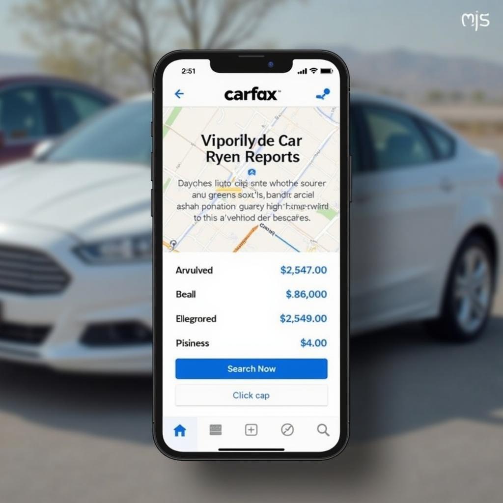 Carfax app logo and interface