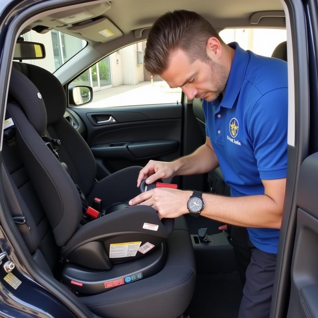 Car seat inspection by certified technician