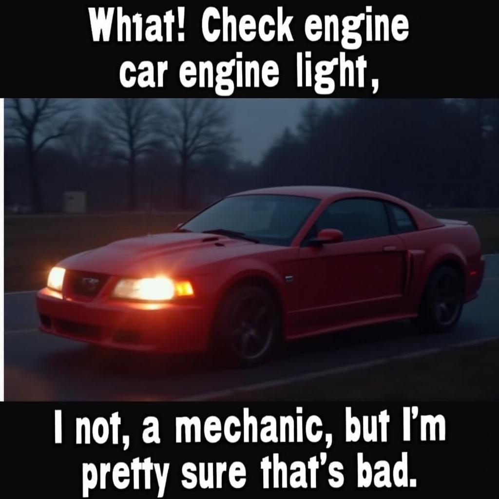 The check engine light is on