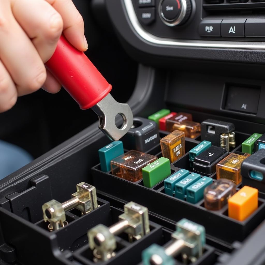 Inspecting Car AC Fuses