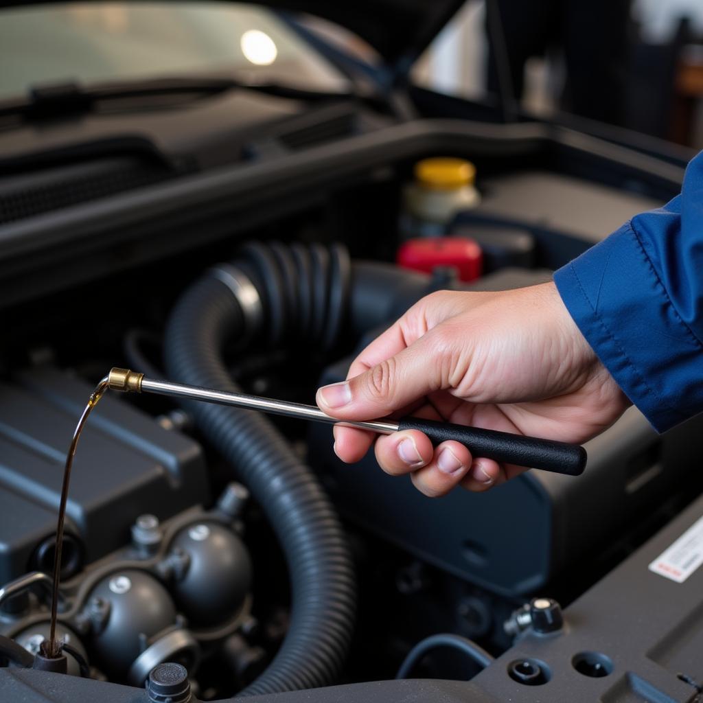 Checking engine oil after storage