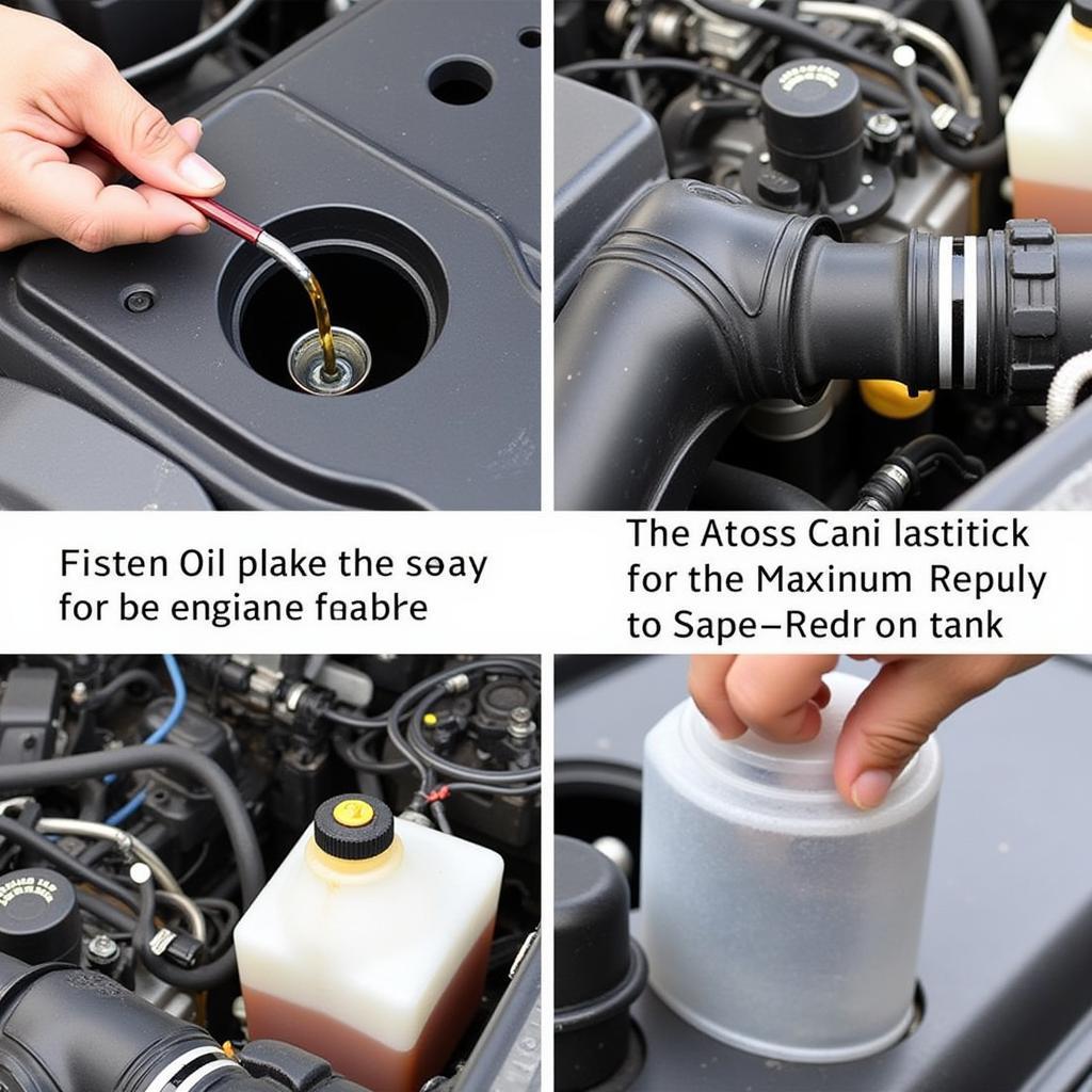 Checking Engine Oil and Coolant levels in a car