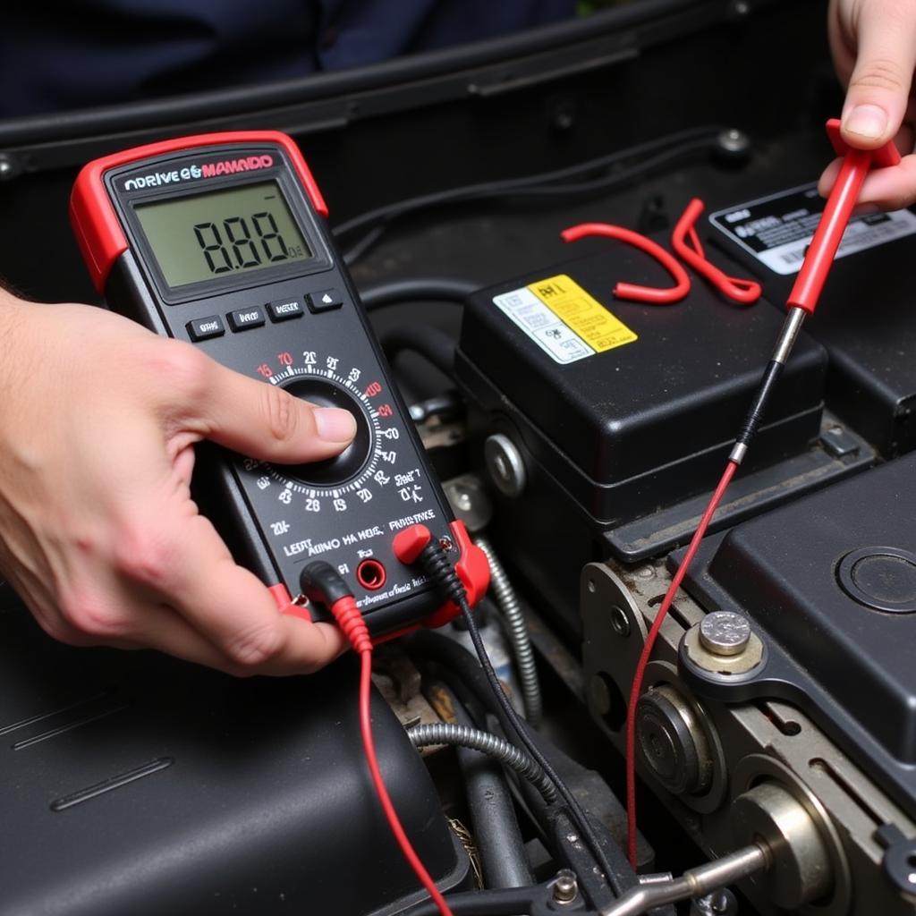 Checking ground connection with a multimeter