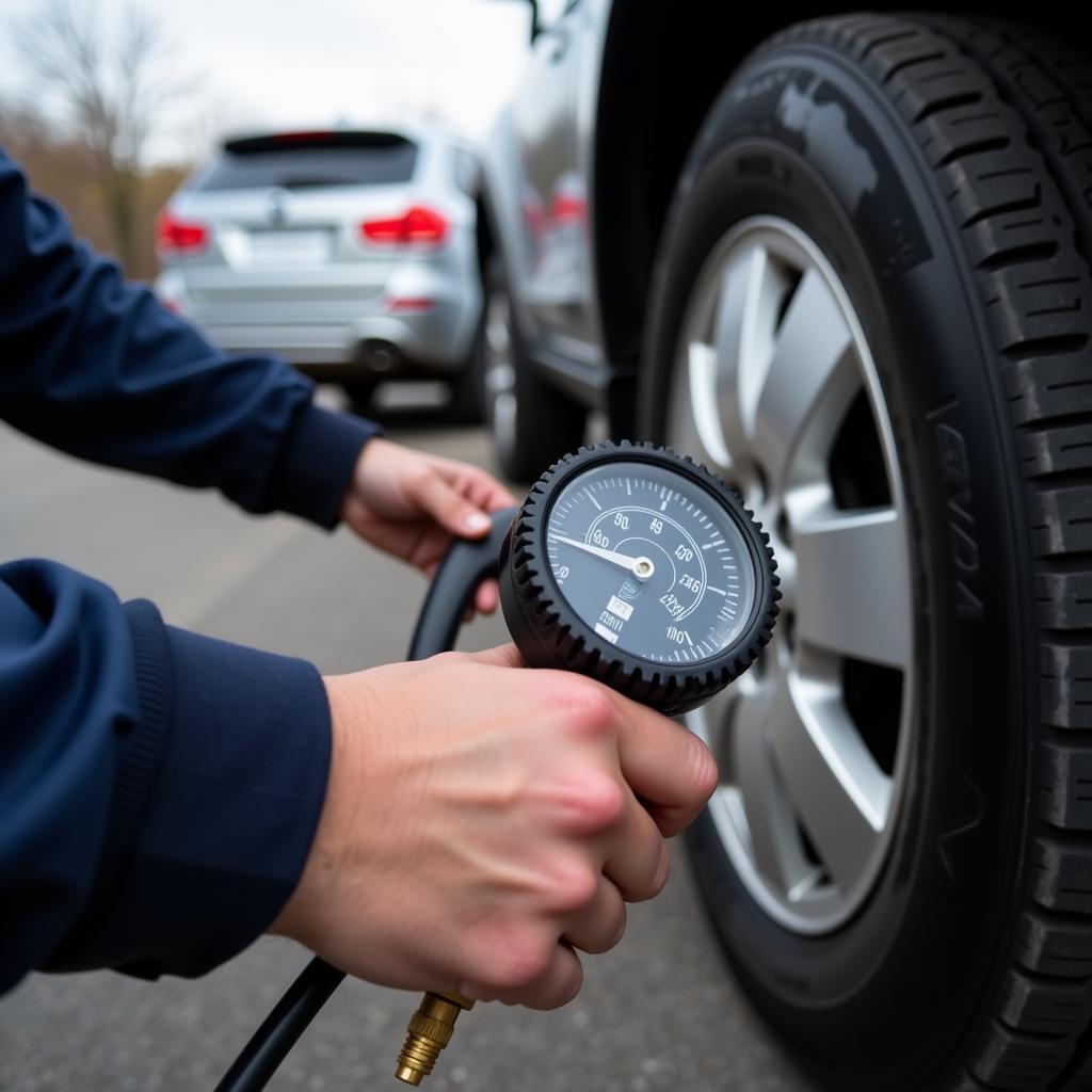 Checking Tire Pressure Before Towing