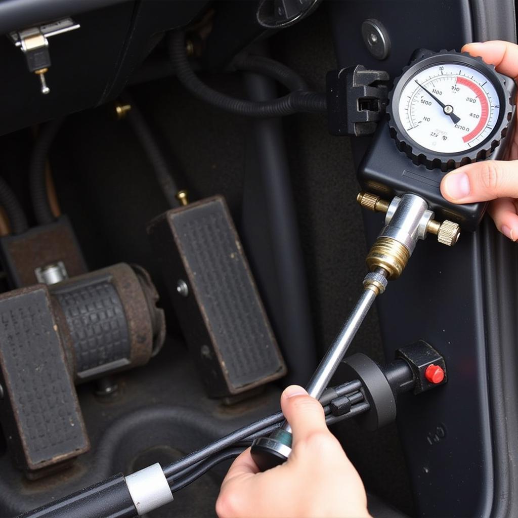 Mechanic Checking Vacuum Lines for Cruise Control Issues