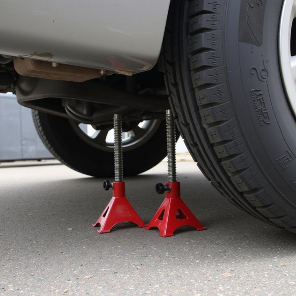 Securing the Car on Jack Stands