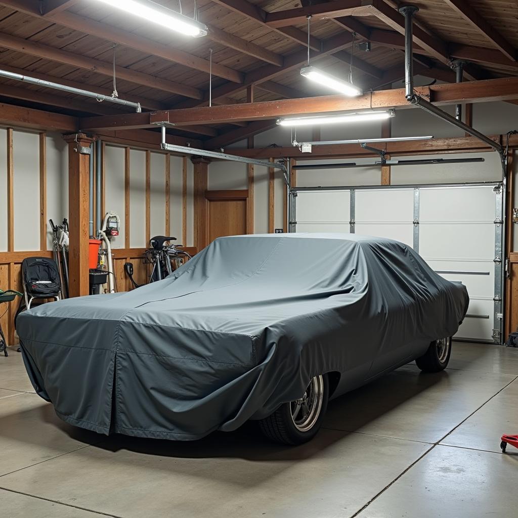 Classic Car Stored in a Garage