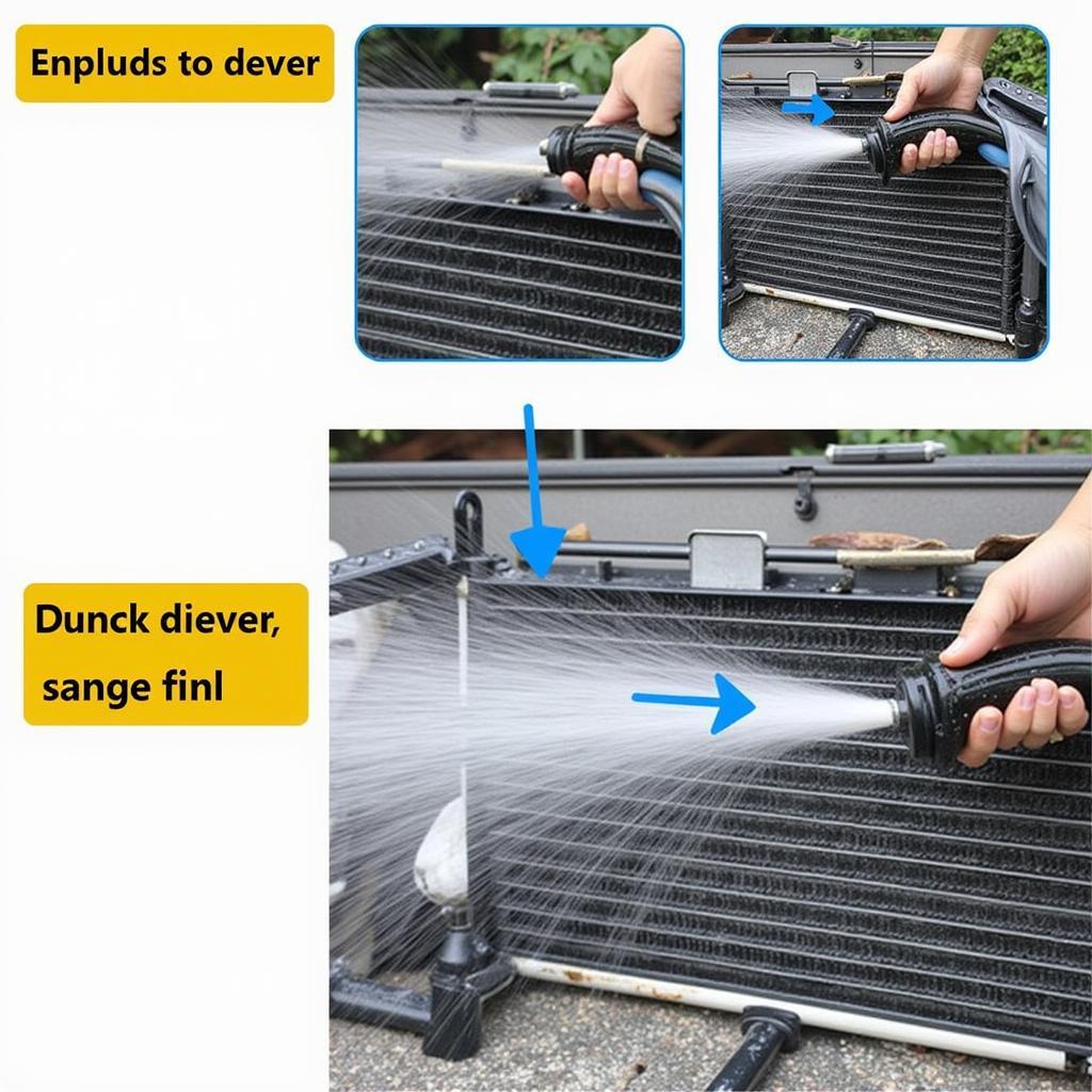 Cleaning a Car AC Condenser