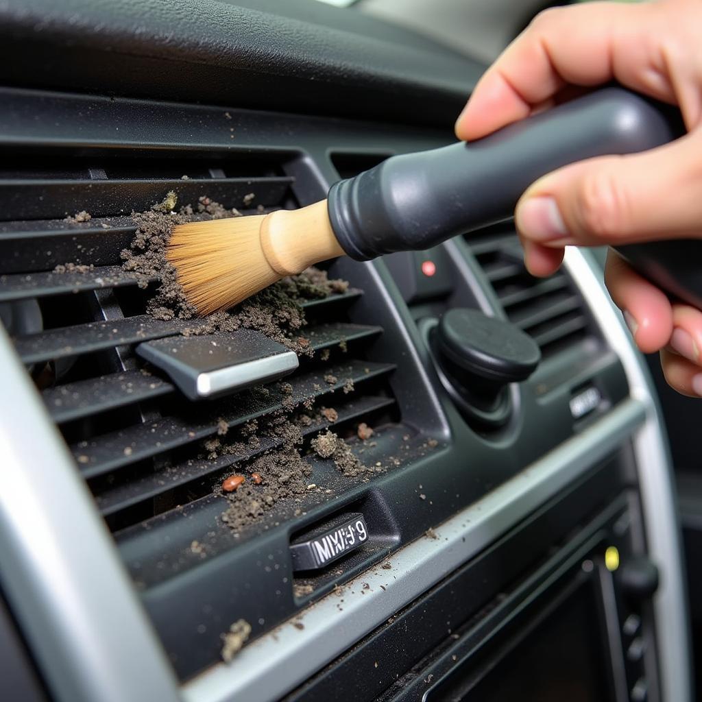 Cleaning a car's AC condenser