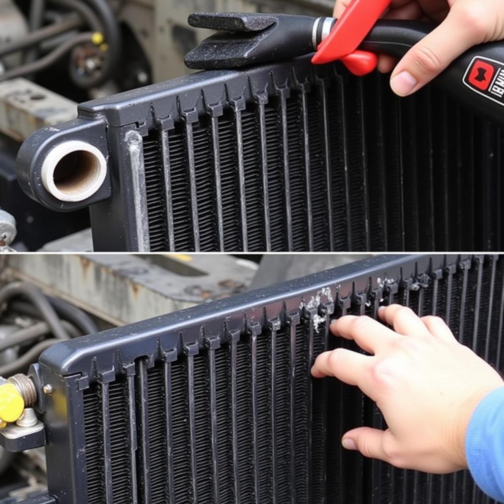 Cleaning a Car AC Condenser