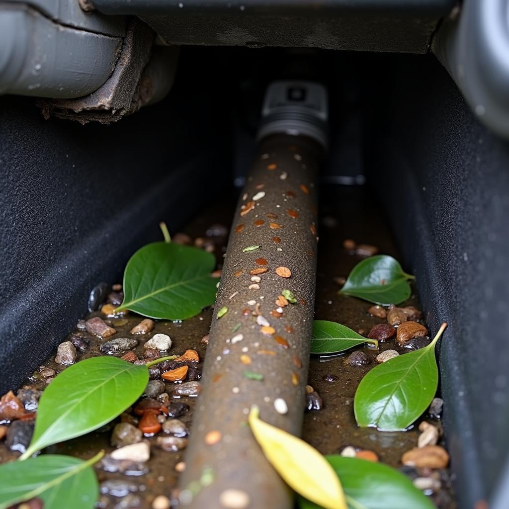 Clogged AC Drain Tube in a Car