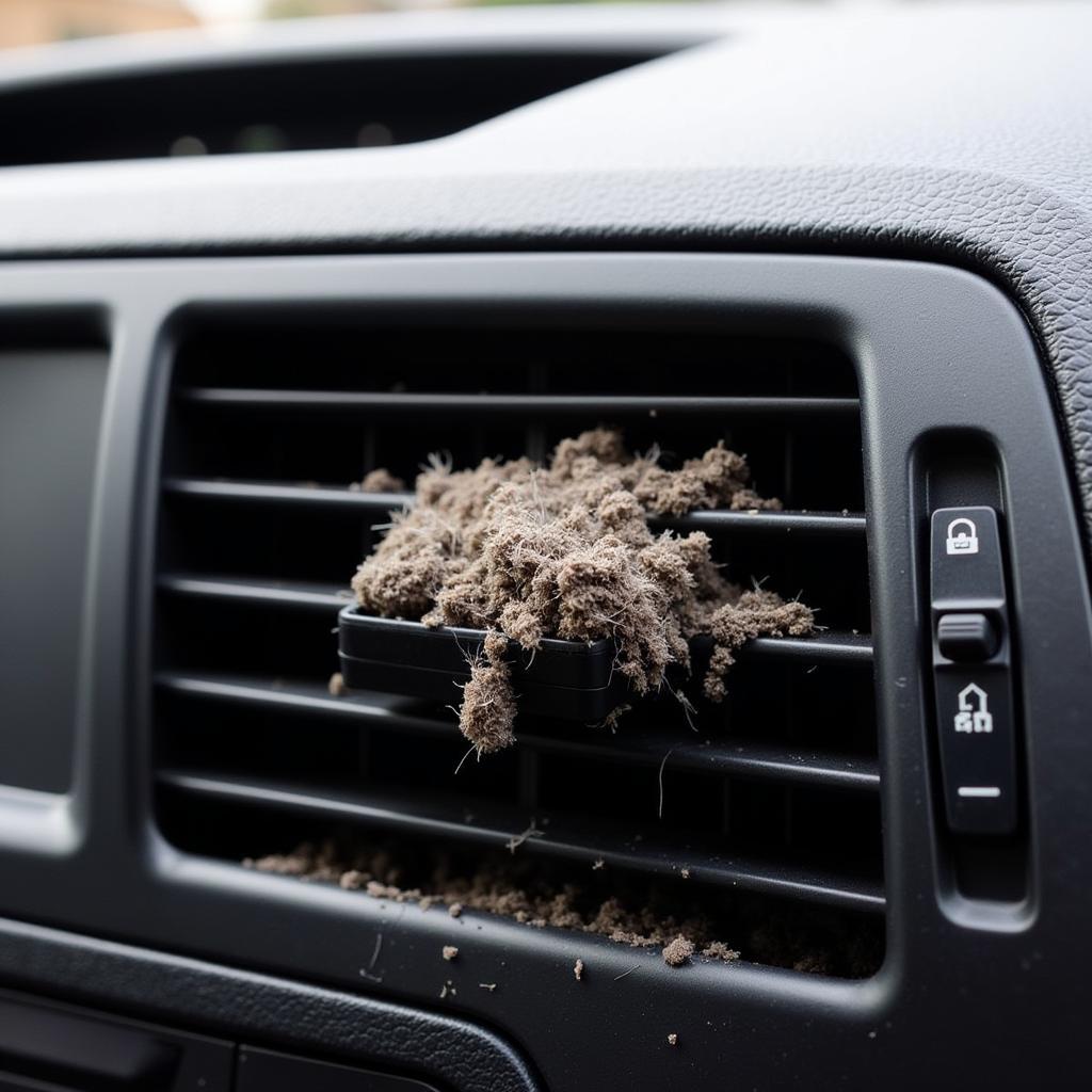 Car air freshener clogged with dust