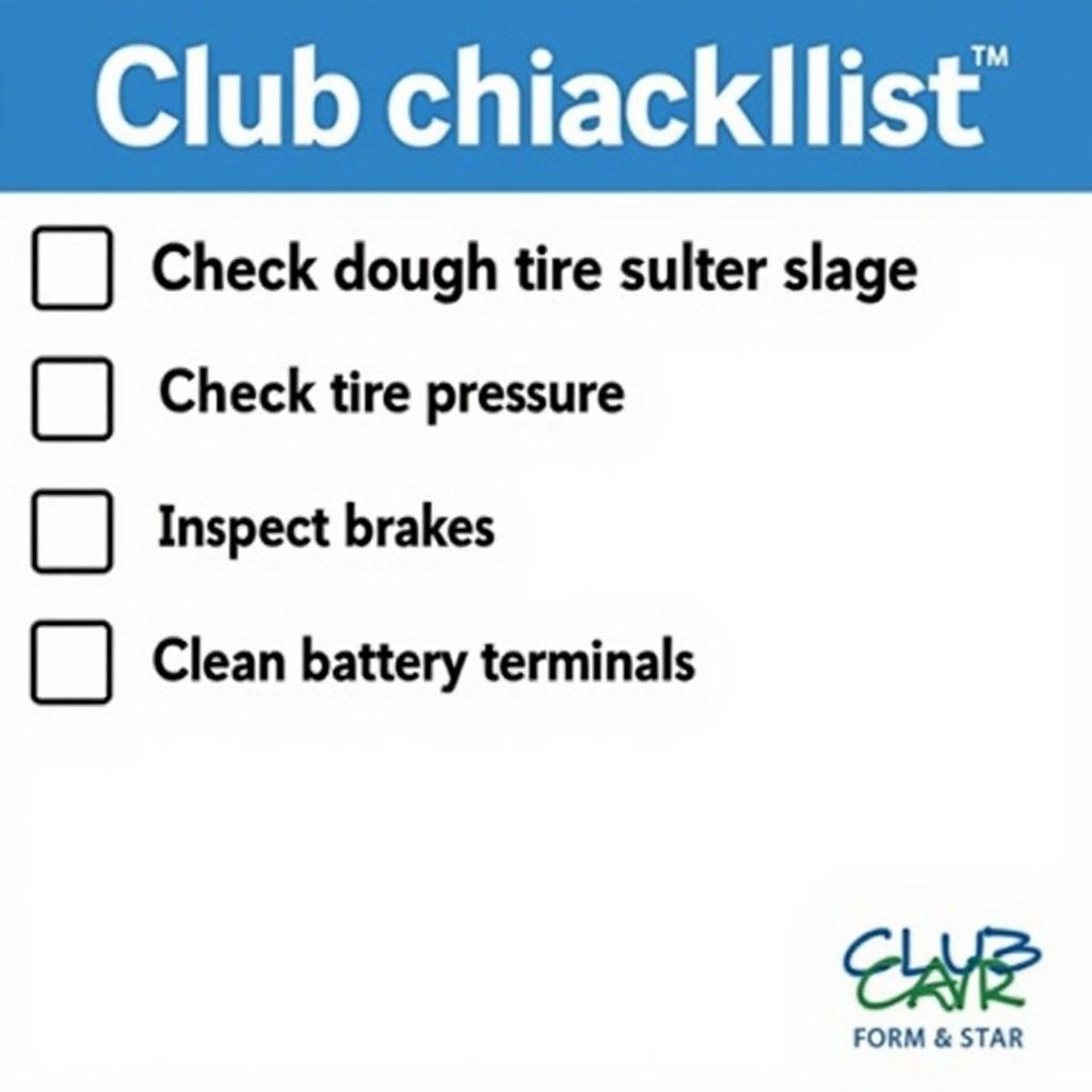 Club Car Maintenance Checklist