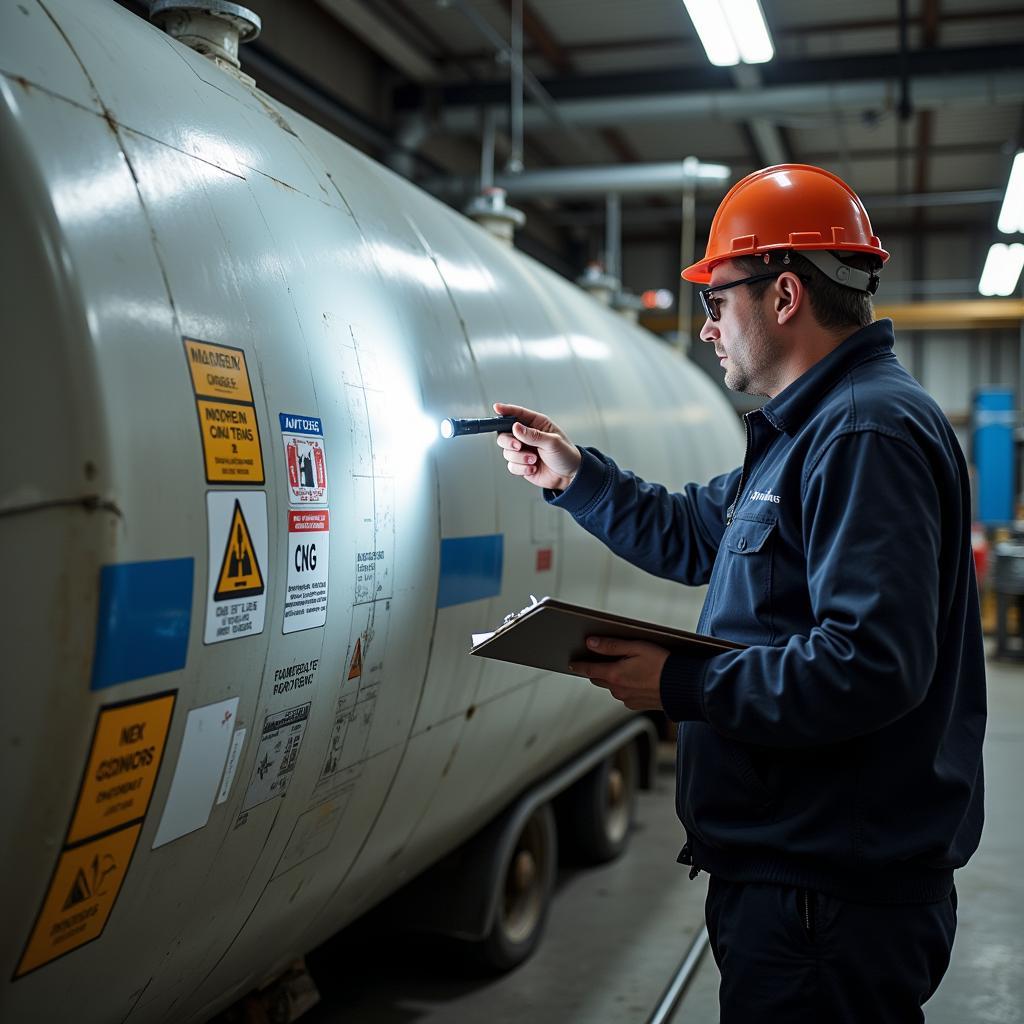  CNG Tank Being Inspected