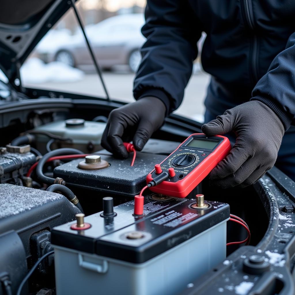 Testing a Car Battery in Cold Weather