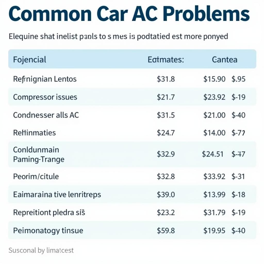 Common Car AC Issues and Repair Costs