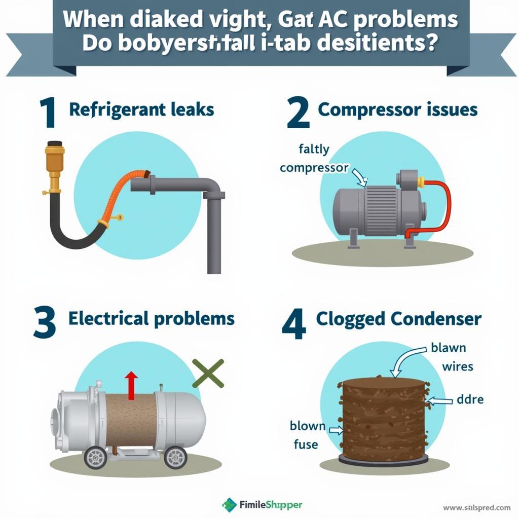 Common Car AC Problems Diagnosis: Refrigerant Leaks, Compressor Issues, Electrical Problems, Clogged Condenser