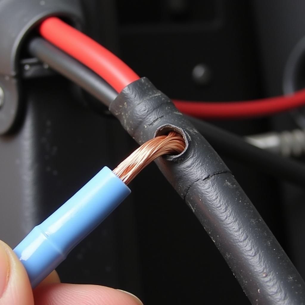 Completed Flexible Wire Repair in a Car