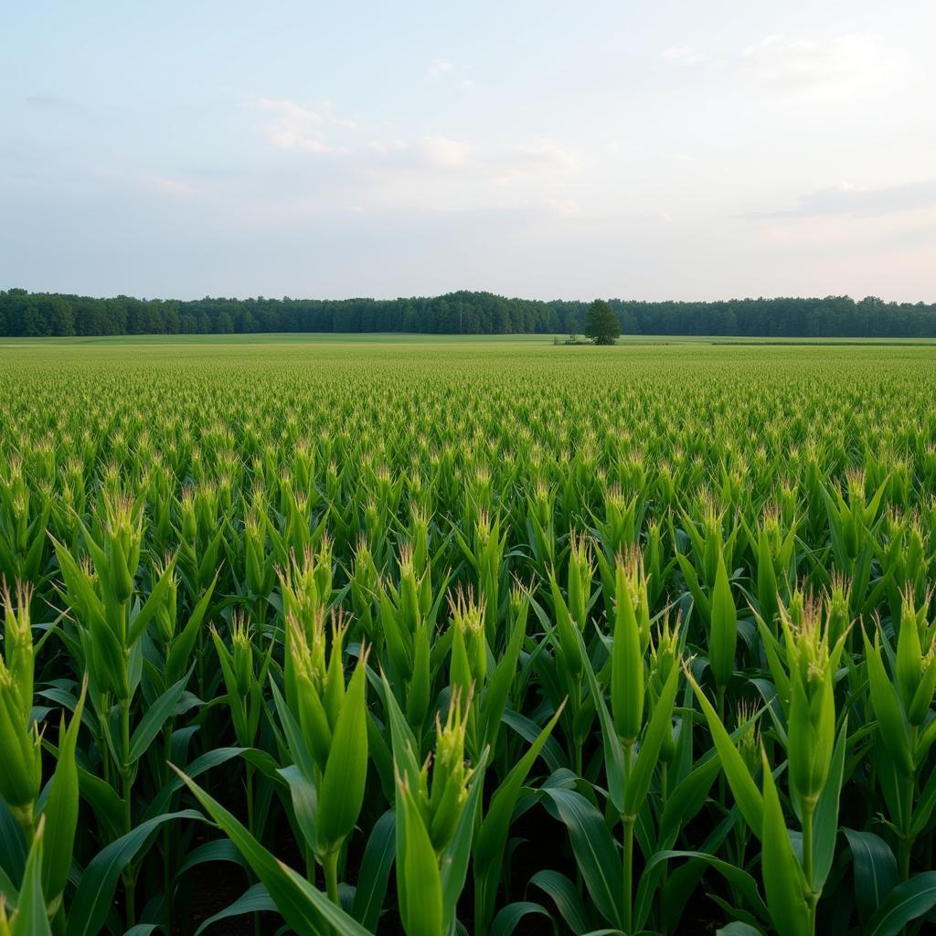 Corn field replacing forest - deforestation for ethanol production