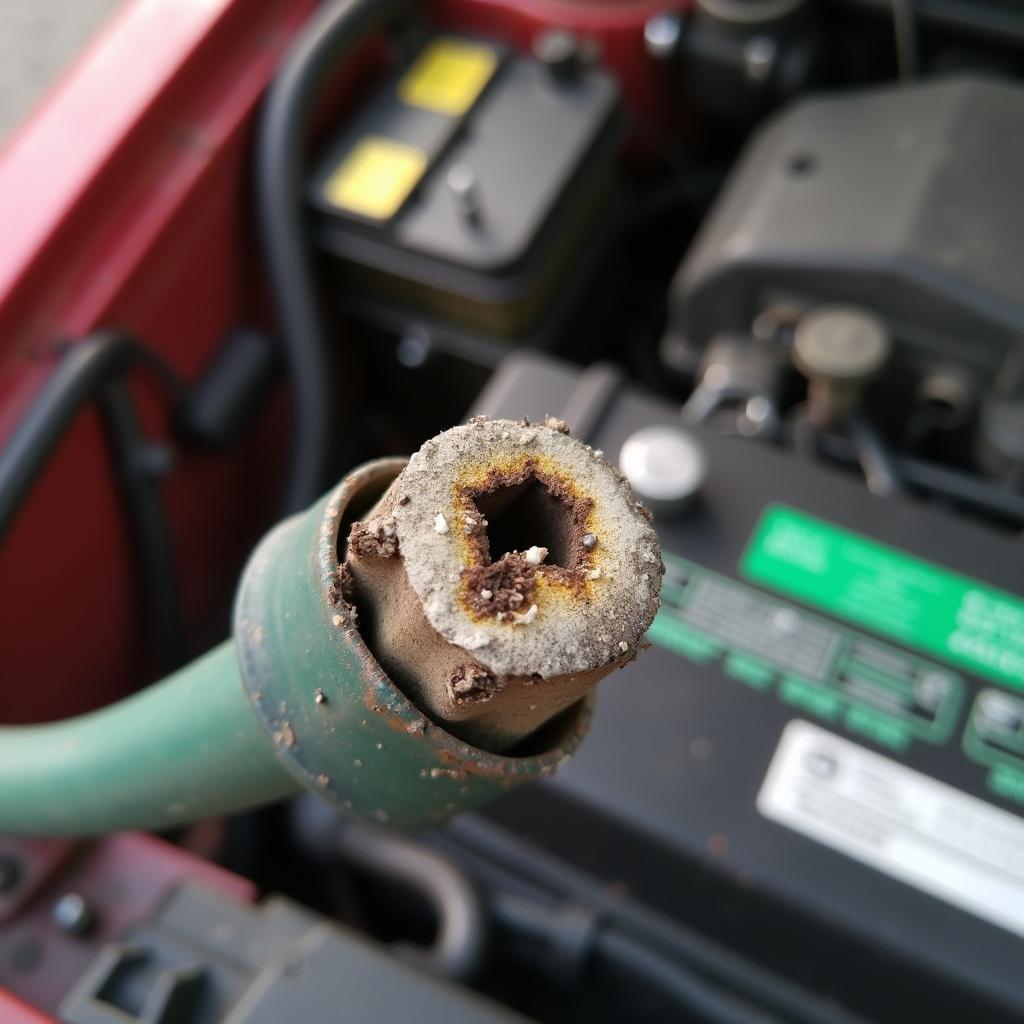 Signs of a corroded battery cable