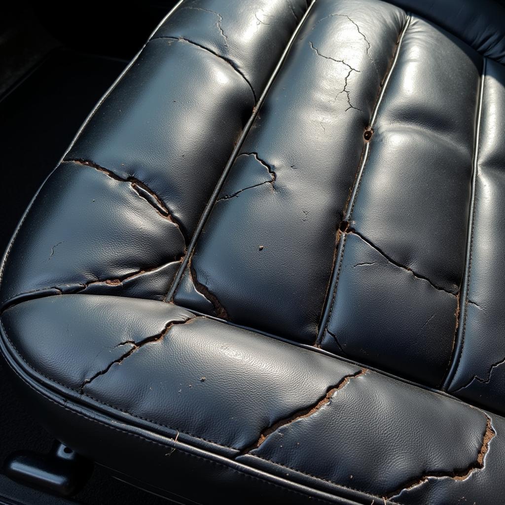 Cracked leather car seat