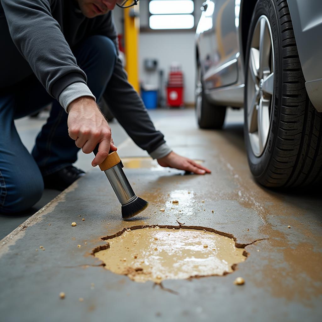 Repairing a cracked car ramp