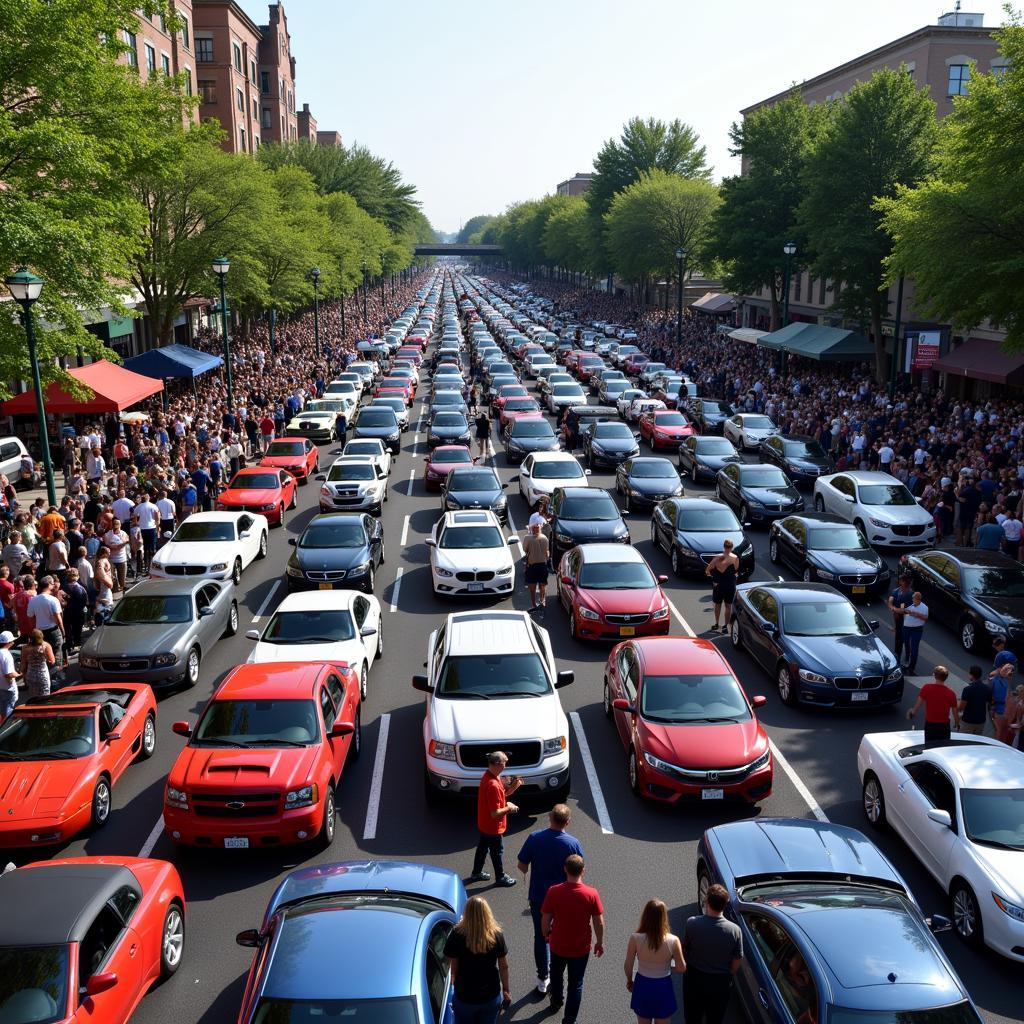 Crowded Car Show