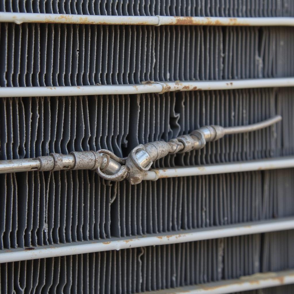 Damaged Car AC Condenser