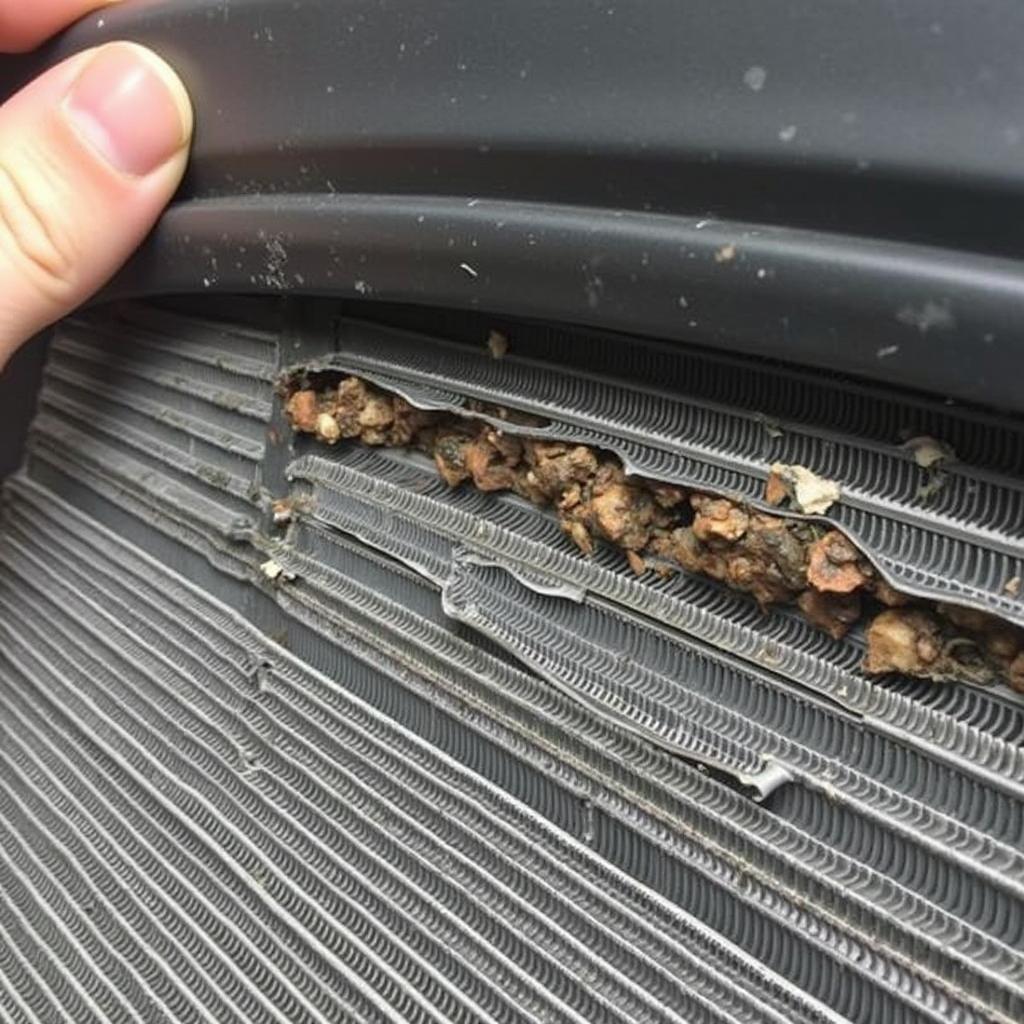 Damaged Car AC Condenser