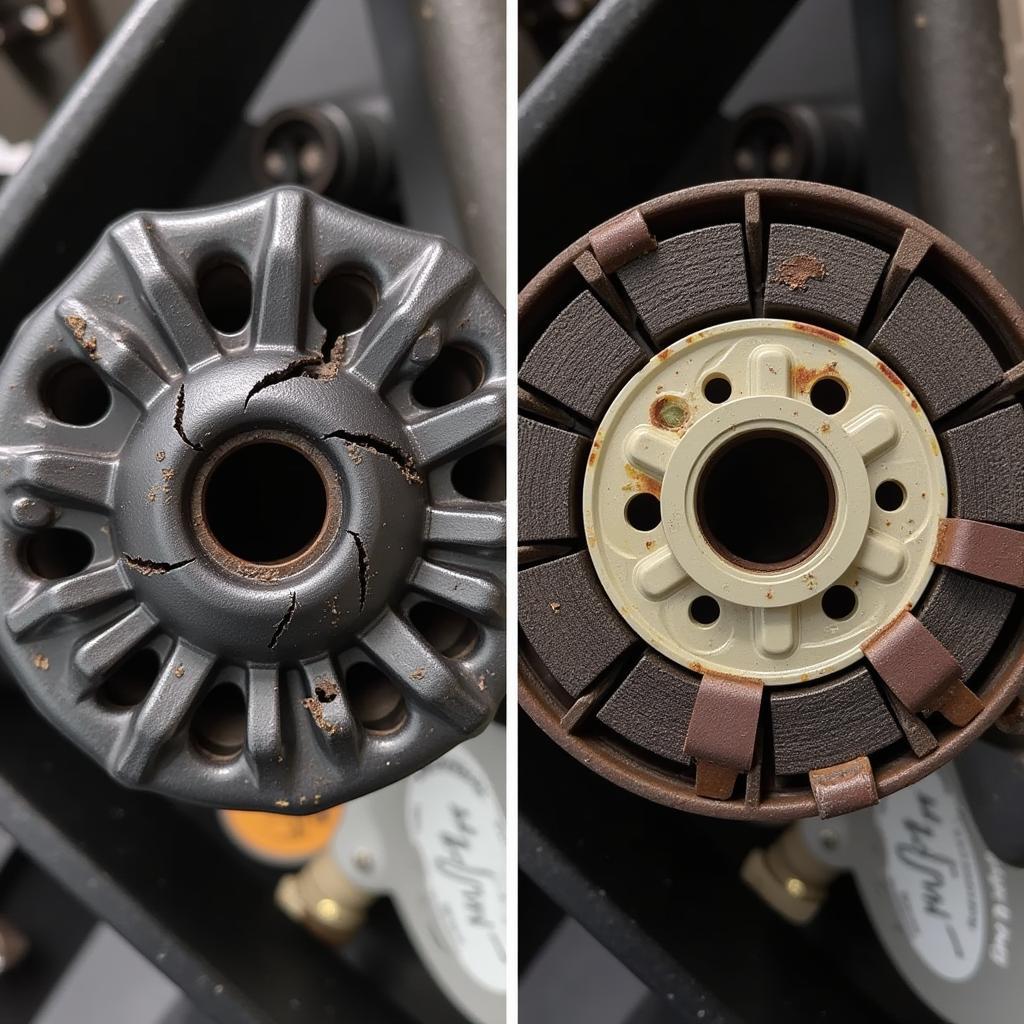 Damaged Distributor Cap and Rotor: Cracks, Corrosion, Carbon Buildup