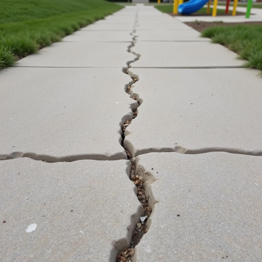 Day Care Playground Sidewalk Crack Repair