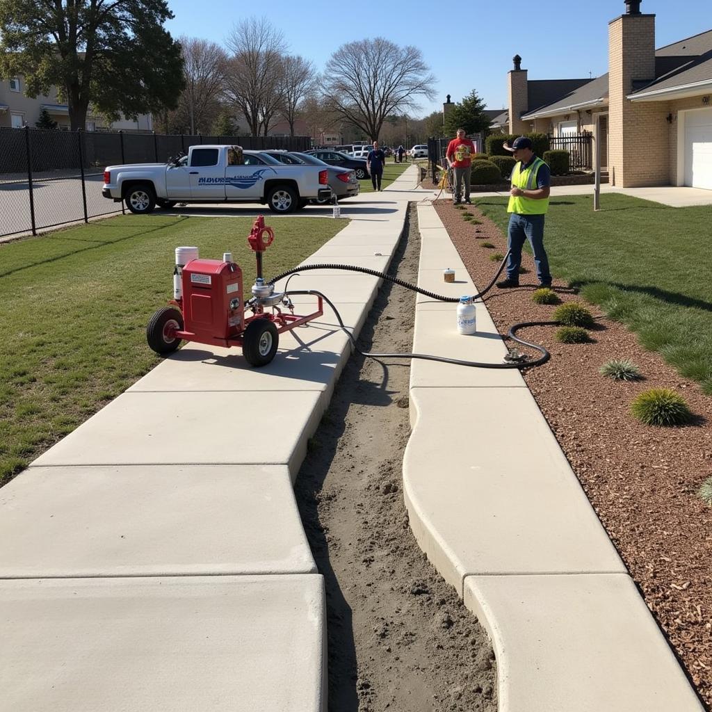 Day Care Playground Sidewalk Mudjacking Process