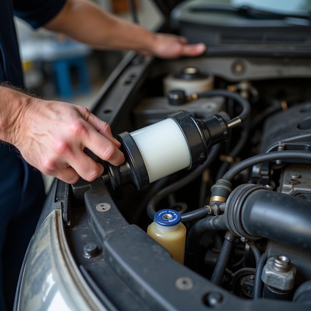 Replacing a diesel fuel filter