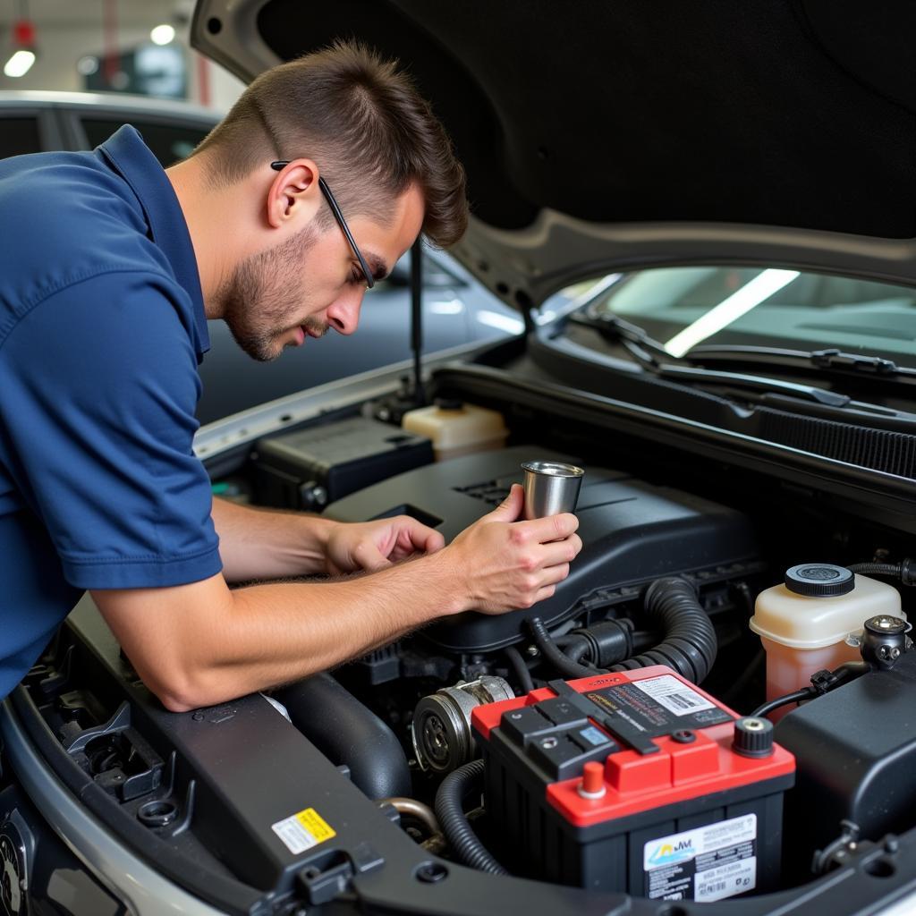 Car engine compartment check