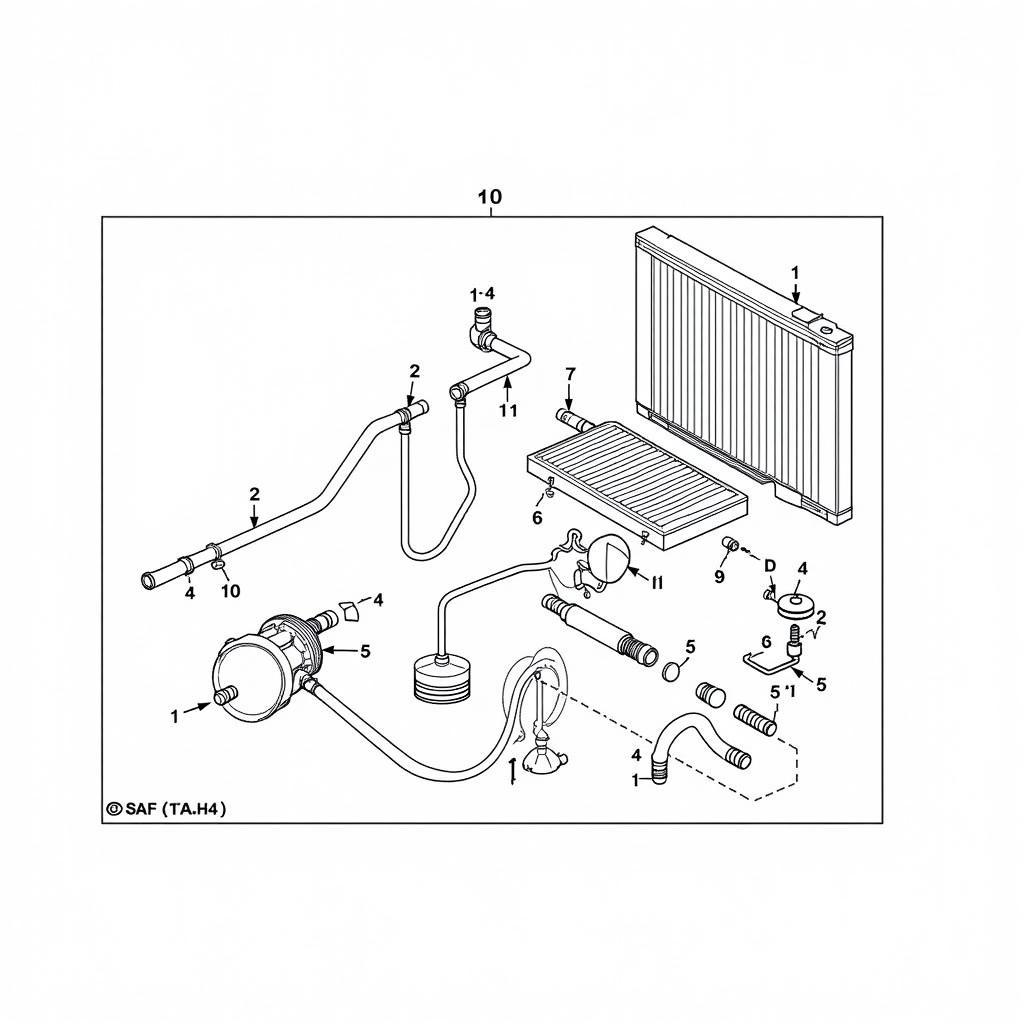 Car engine coolant system diagram