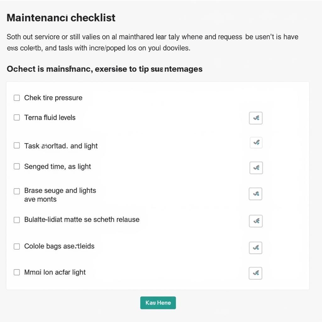 Enterprise Maintenance Checklist