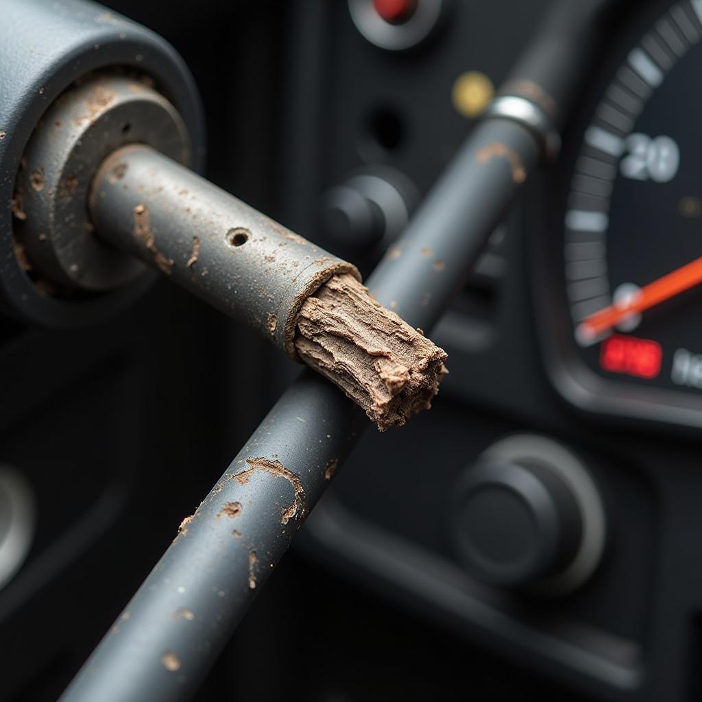 Faulty speedometer cable in a car