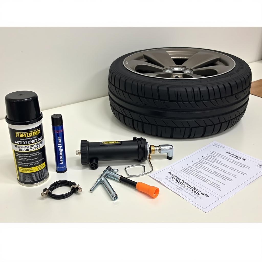 Car tire puncture repair kit